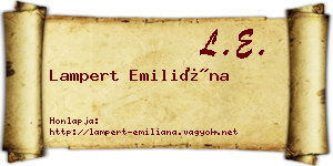 Lampert Emiliána névjegykártya